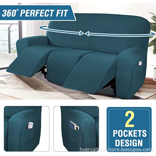 Home Three-seat Furniture Twill Stretch Recliner Sofa Covers